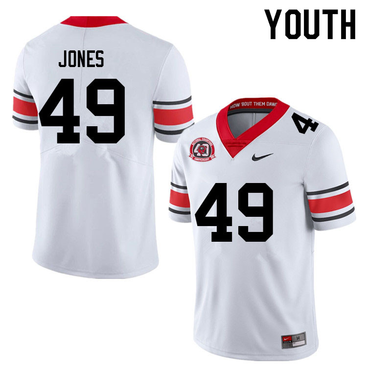 Youth #49 Gleaton Jones Georgia Bulldogs College Football Jerseys Sale-40th Anniversary - Click Image to Close